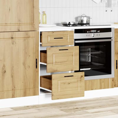 vidaXL - Onderkast - Porto - bewerkt - hout - artisanaal - eikenkleur