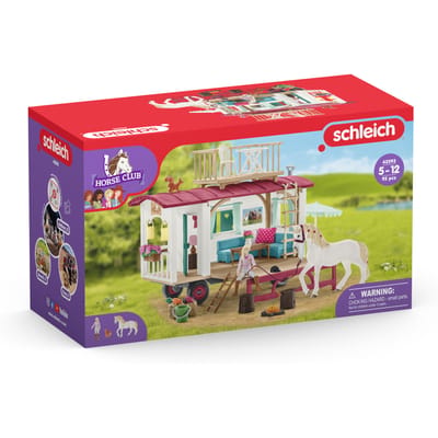 schleich HORSE CLUB - Woonwagen voor geheime club-bijeenkomsten - Kinderspeelgoed voor Jongens en Meisjes - 5 tot 12 jaar - 42593