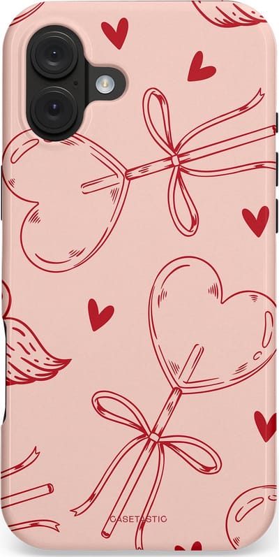 Casetastic hoesje geschikt voor Apple iPhone 16 Plus - MagSafe - Dubbellaagse bescherming - Zoete strikjes - Fashion Case - Perzik Zand Koraal