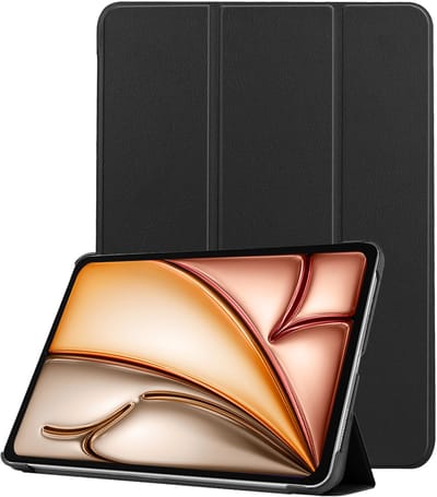 Hoesje - Geschikt voor Apple iPad Air M3/M4 (2025/2026) - 11 inch - Dun & Stevig - Trifold Bookcase - Hard Cover - Hardcover Book Case - Tablet Hoes - Zwart