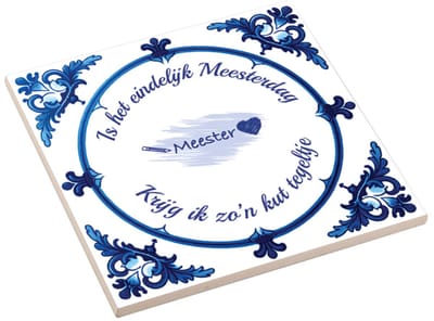 Spreuktegel Meesterdag - Geslaagd - Spreuktegel - Kut Tegeltje - Cadeau Meester