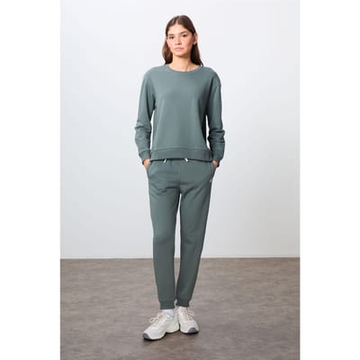 Oversized Katoenen-Polyester Sweatshirt en Broek Set