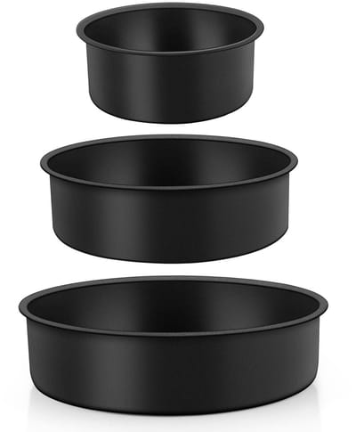 Dailygoods- Bakvorm Set 3-delig - Ronde Taartvormen - Roestvrij Staal - Antiaanbaklaag - 10/16/20 cm - Gezond en Lekvrij - Taartvorm