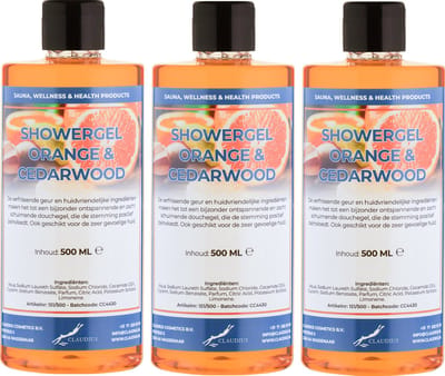Douchegel Sweet Orange & Cedarwood 500 ml - set van 3 stuks - Showergel