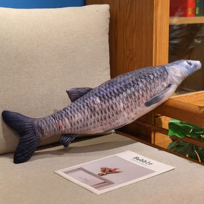 Gesimuleerd Vis Kussen Zacht Knuffeldier Meerval Slakop Fun Kussen Kinder Verjaardagscadeau Huisdecoratie Bank Bed Rust Kussens 40cm gray