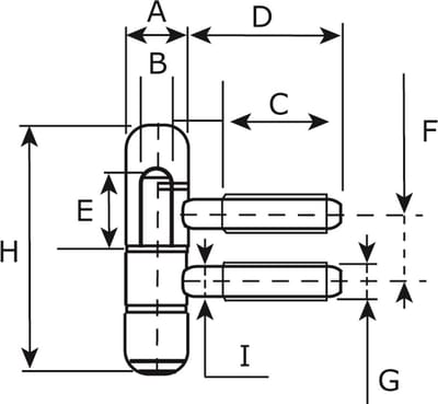 Meubelinboorpaumelle 11x29mm smal type staal vernikkeld