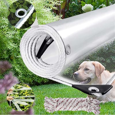 Unyqoos® Waterdicht en transparant dekzeil met oogjes voor buitengebruik 2x2 meter