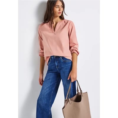 Corduroy blouse met ruches