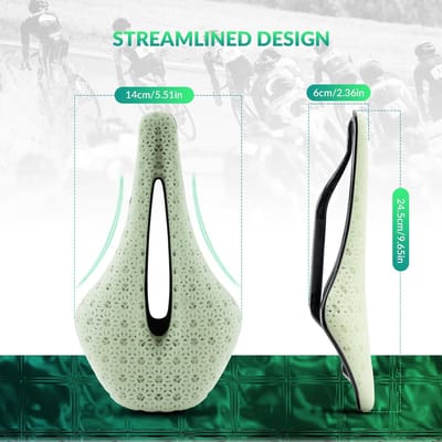 Lichtgewicht 3D Geprint Fietszadel Carbon - Ergonomisch en Schokabsorberend voor Racefiets MTB