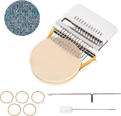 Mini Weaving Tool met 14 Haakjes, Draagbaar Houten Stopframe voor Reparatie, DIY Weefset voor Beginners, Ideaal voor Jeans, Sokken en Gaten herstellen