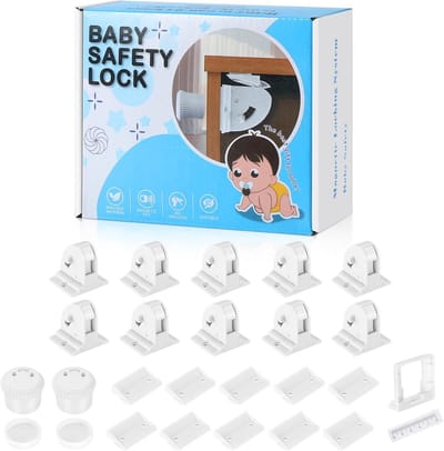 Magnetische kastsloten - Kindersloten lades - Babyveiligheid thuis - Onzichtbaar ontwerp - 10 stuks - Wit