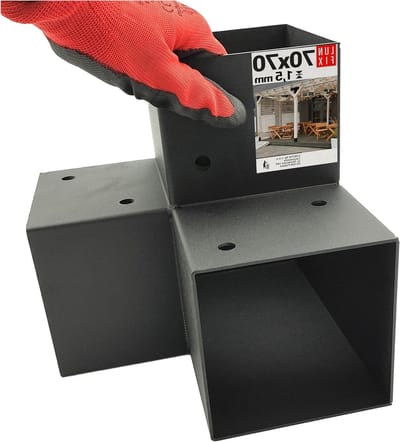 Y-connector Staal - Verbindingsstuk Hout - Bouwconstructies Verstevigen - Gegalvaniseerd en Gepoedercoat - 72x165x162x1.5mm - Zwart
