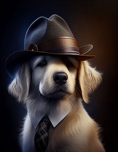 AI - Woondecoratie - Poster - Dieren - Hond - Pak - 6 - 30 x 40 cm