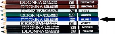 D'Donna - Extra lang oogpotlood met puntenslijper - Blauw / Eye Liner - Blue - Waterproof - 1 stuks