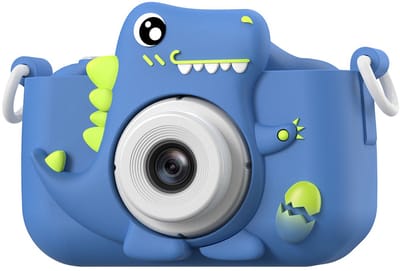 Peysaitr - Kinder Camera Dinosaurus - Speelgoed Digitale Camera - HD Dubbele Lens - 32GB geheugenkaart - Muziek & Spelletjes - Voor Jongens & Meisjes 3-12 Jaar - Blauw - 1 stuk