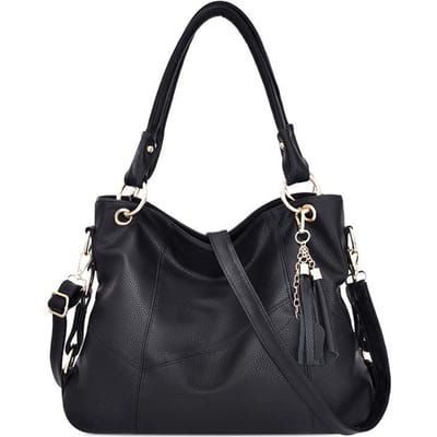 Nieuwe Dames Tas van Zacht Leer Handtas Tas Europese en Amerikaanse Modetrend Splicing Tas Schoudertas Crossbody Tas black