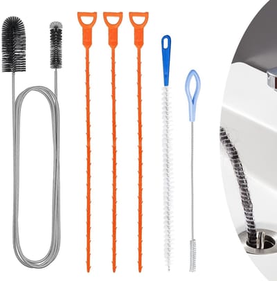 NTHProducts - Drain Unblocker - Afvoerontstopper - Flexibel en herbruikbaar - 6-delige set - Ontstoppen van keuken en badkamer - Effectief hulpmiddel -...