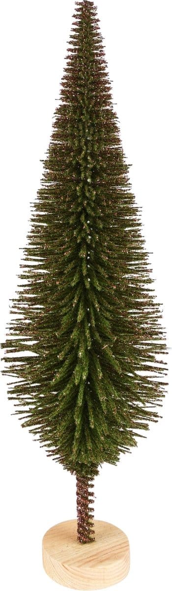 Dekoratief | Deco boompje op voet, groen/goud, 15x15x50cm | A235518