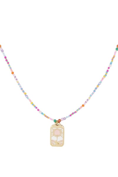 Goudlief Kleurrijke sunshine ketting - Multi - Roestvrij staal - Verkleurt niet
