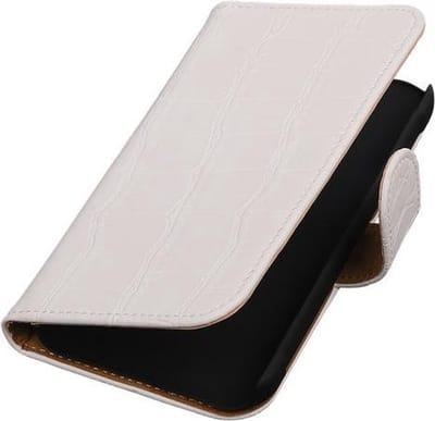 Samsung Galaxy Xcover 3 Krokodil Bookstyle Wallet Hoesje Wit