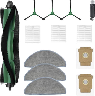 Accessoires gescht voor IRobot Roomba Combo 2 Essential/IRobot Roomba 105 Combo, 1 hoofdborstel, 3 schoonmaakdoeken, 3 filters, 3 zijborstels, 2 stofzakken, accessoireset
