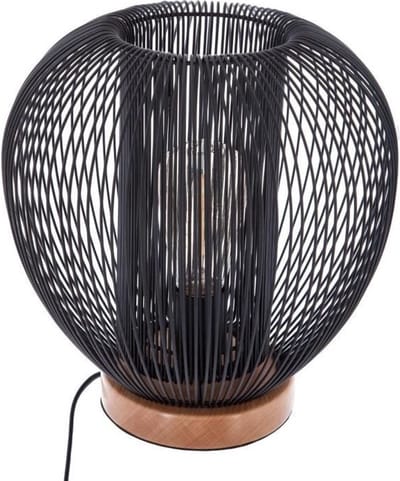 Design hanglamp met snoer, beukenhout en ijzer NODA