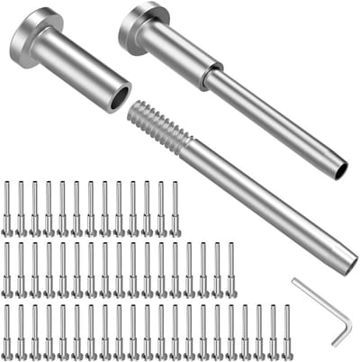 Kabelleuning Kit - Roestvrij Staal - Stevig Bevestigen - Onzichtbaar Ontwerp - 50 Stuks - Zilver