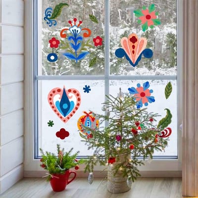 Cosensi- Raamfolie Statisch - Raamstickers Bloemen - Privacybescherming - UV-bestendig - Warmte-isolatie - Eenvoudig aan te brengen