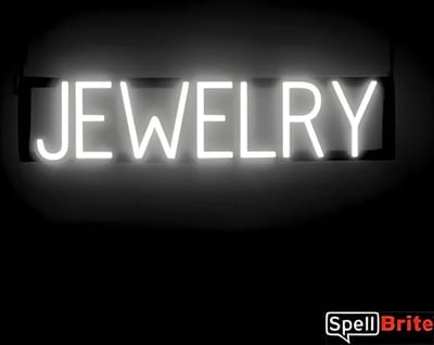 JEWELRY - Lichtreclame Neon LED bord verlicht | SpellBrite | 71 x 16 cm | 6 Dimstanden - 8 Lichtanimaties | Reclamebord neon verlichting
