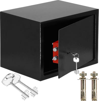 Springos Kluis - Sleutelkluis - Kluisje met Sleutel - 35 x 25 x 26 cm - Zwart