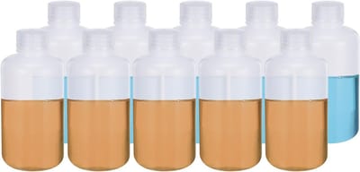 25 Stuks 250 ml Reagensflessen van HDPE voor Laboratorium, Ideaal voor Water, Vloeistoffen en Monsteropslag, Doorschijnend Wit