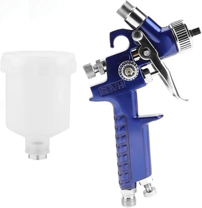 Allecto - Spuitpistool - Mini spuitpistool voor autolak - 0.8mm en 1.0mm nozzle - Transparant - Pneumatisch spuitpistool - Voor precisiewerk - Lich...