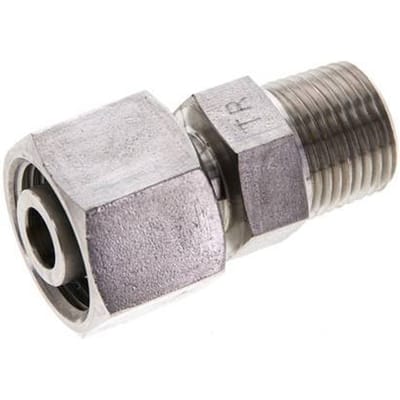 12S & 3/8'' NPT RVS Rechte Draaidoorvoer Buitendraad 630bar Verstelbaar ISO 8434-1
