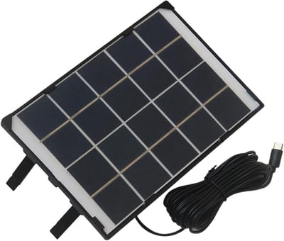 Zonnepaneel - Draagbare oplader - Energievoorziening buiten - Geïntegreerde dag-nachtsensor - 30 W - Zwart