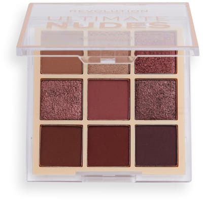 Makeup Revolution Ultimate Nudes Eyeshadow Palette, Dark, 9 Shades, 8.1 g