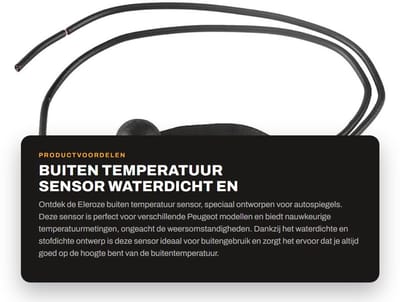 Dailygoods - Buiten Temperatuur Sensor - Waterdicht en Stofdicht - Geschikt voor Autospiegels - Nauwkeurige Metingen - Betrouwbare Temperatuurweergave