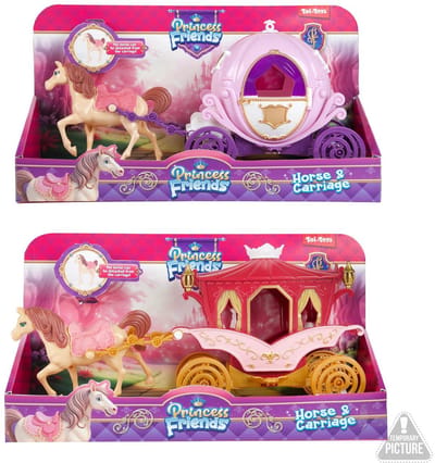 Toi-Toys prinsessen speelgoed paard met koets voor kinderen.
