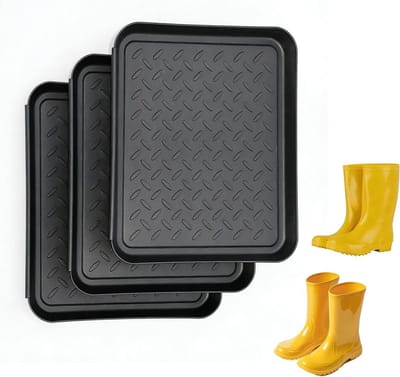 Set van 3 Schoenafvoeren, Afvoerschalen voor Schoenen, Schoenrek, Druipbak voor Nat Schoeisel, Ideaal voor Binnen en Buiten, Perfect voor Regenachtige Dagen en Sneeuwseizoen