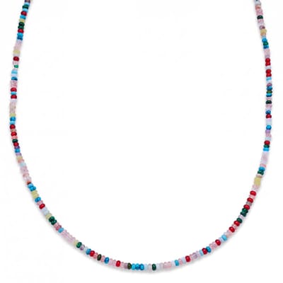 Pearlmania | Stardust ketting met veelkleurige glazen kralen