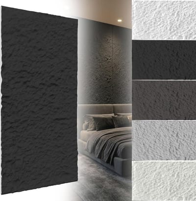 ACXIN Wandpanelen 3D - Wandpanelen Steenlook Muurpanelen Wandbekleding Decoratief PU Waterdicht Badkamer Woonkamer Keuken - 120x60cm - 3cm Dik - Diepzwart - 2 Stuks