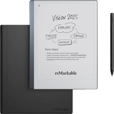 reMarkable 2 met Leren Book Case Leer Zwart