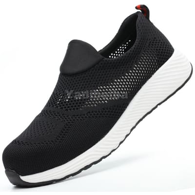 Onverwoestbare schoenen Dames Heren Veiligheidswerkschoenen met stalen neus Lekvrije laars Lichtgewicht ademende sneakers Dropshipping 36 black