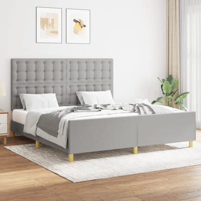 vidaXL - Bedframe - zonder - matras - stof - lichtgrijs - 160x200 - cm