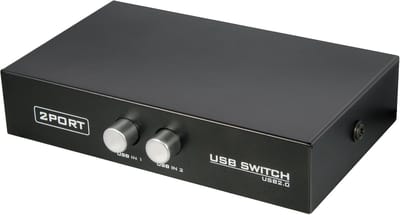 USB Data Switch - Apparaat Delen - Twee PC's - Handmatige Schakelaar - 1x USB A - Wit