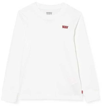 Levi´s ® Kids Batwing Chesthit T-shirt Met Lange Mouwen Wit 10 Years Jongens,Meisjes