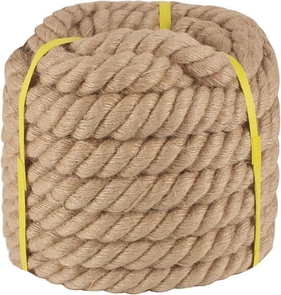 Gedraaid Manila Touw - Jute Touw Hennep - Decoratief Gebruik - Sterkste Natuurlijke Vezel - 1.5 Inch Diameter - Bruin