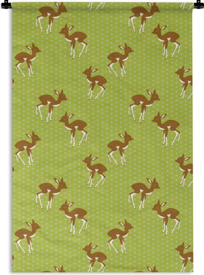 Wandkleed - Wanddoek - Patronen - Hert - Stippen - 120x180 cm - Wandtapijt