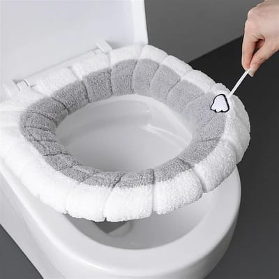 Toiletkussen - Zitverwarmer - Winterse Warmte - Verdikt Pluche - Universeel O-type - Roze met handvat