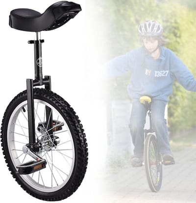 Eenwieler - Loopfiets - Buiten Sport - Antislip banden - 18 inch - Zwart