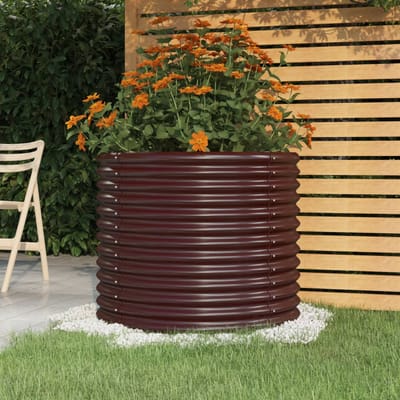 vidaXL - Plantenbak - 80x80x68 - cm - gegalvaniseerd - staal - bruin